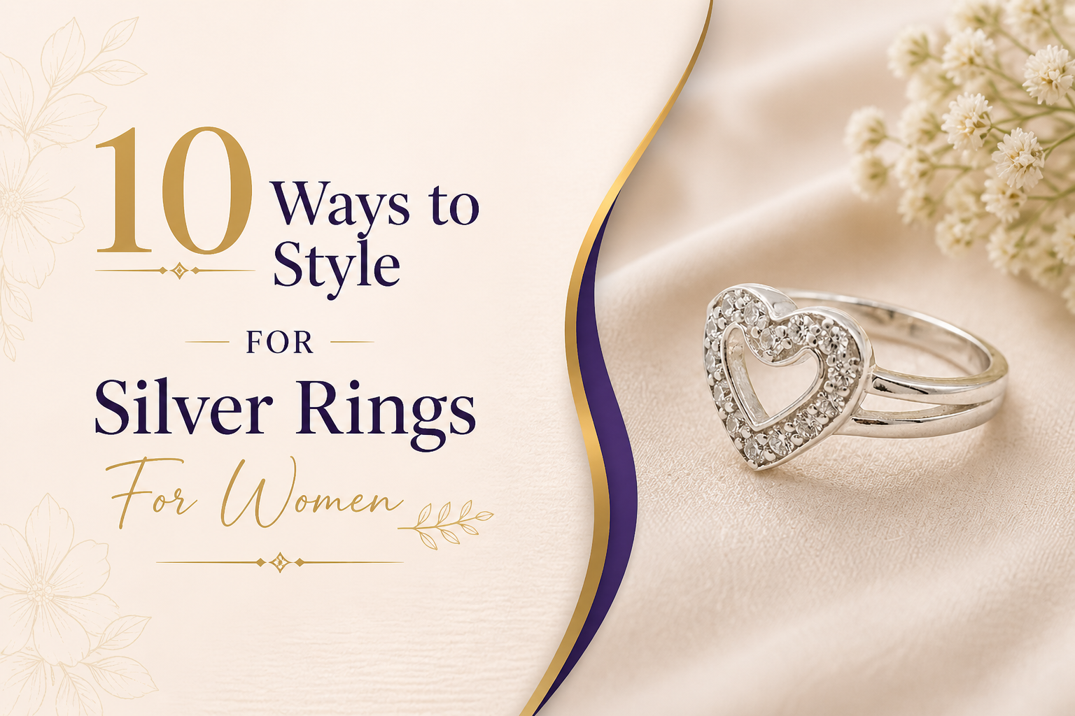 blog banner 10 ways to style slver rings for women