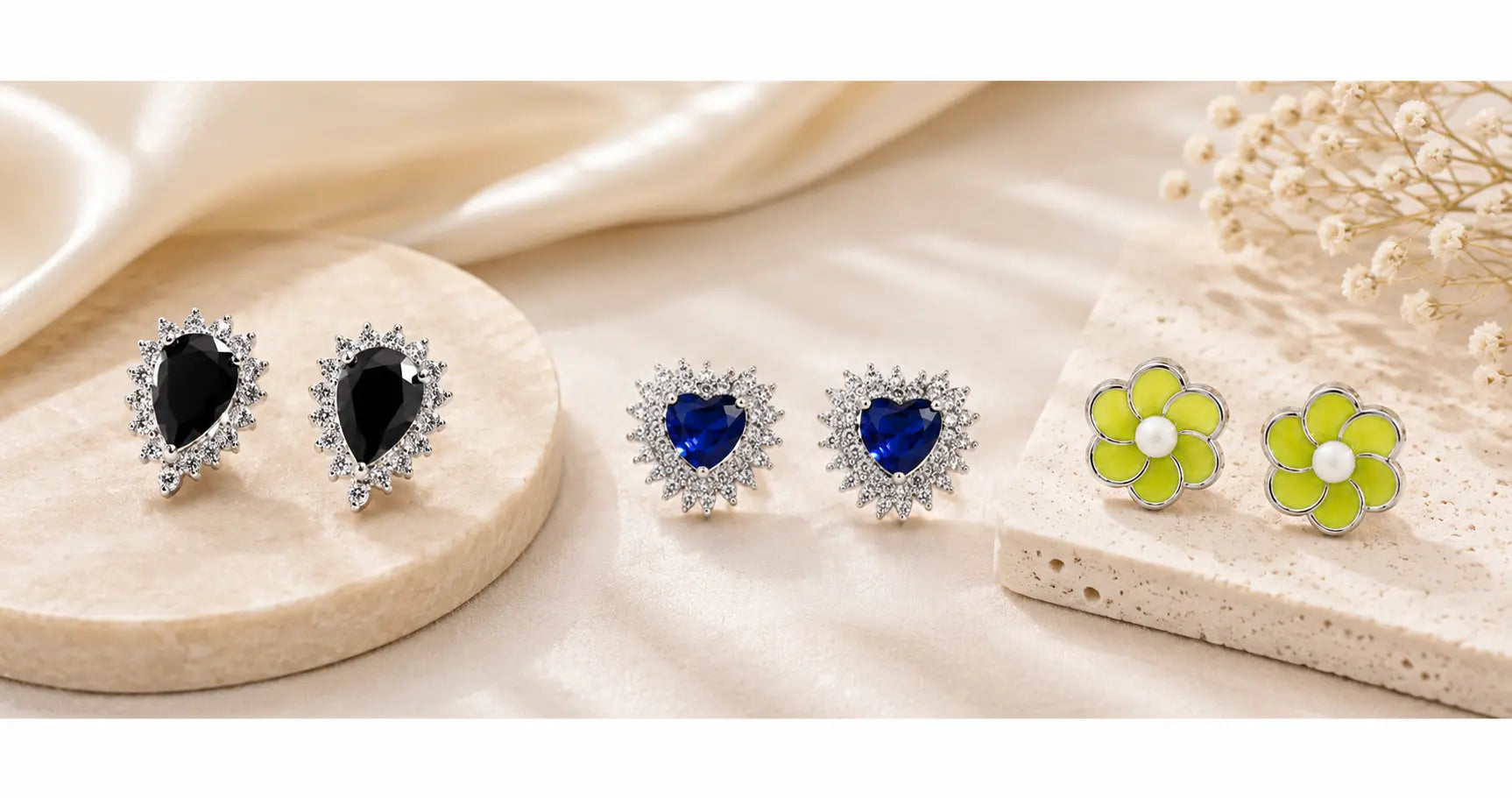 banner for silver stud earrings category page