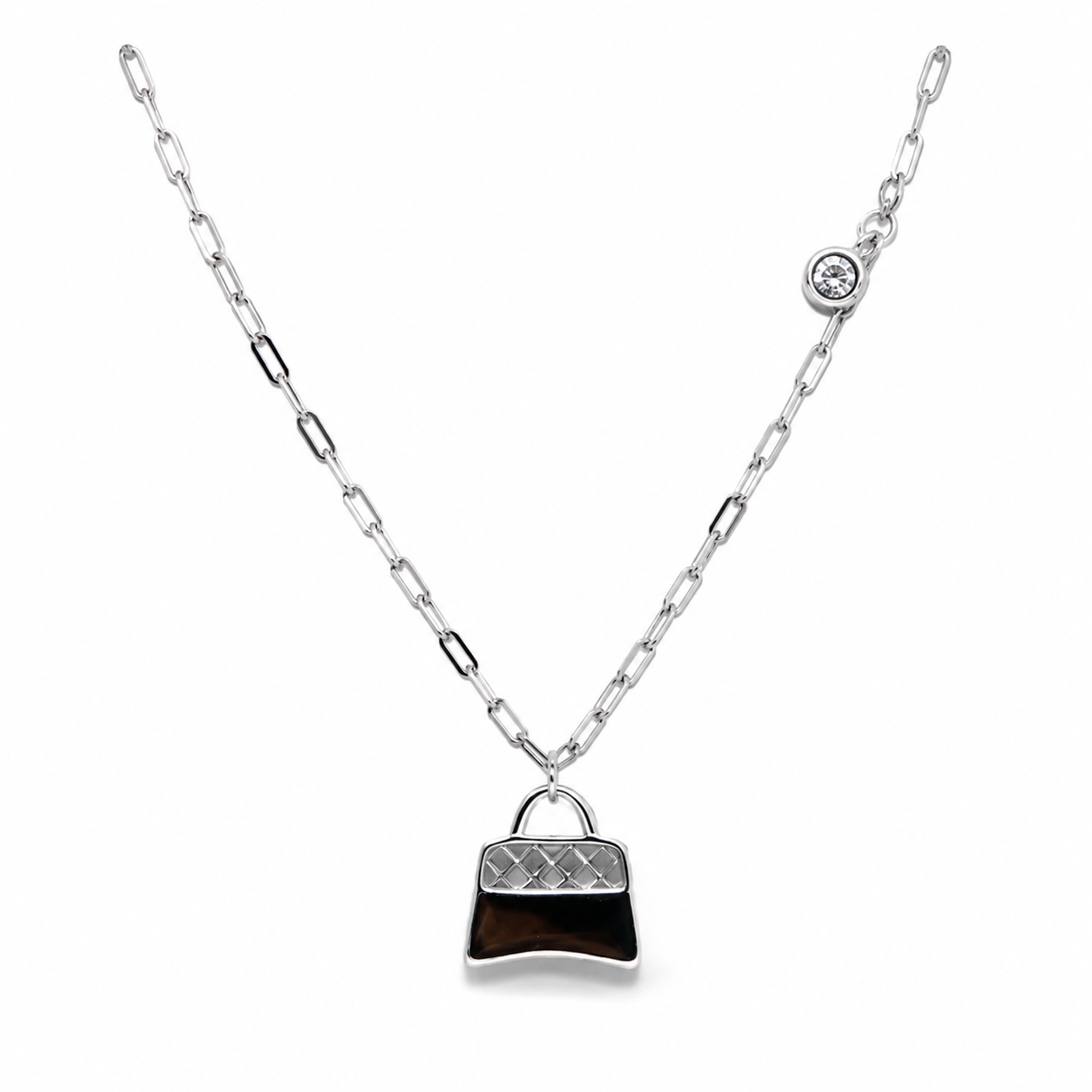 Silver Handbag Charm Pendant Necklace