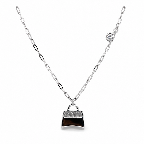 Silver Handbag Charm Pendant Necklace