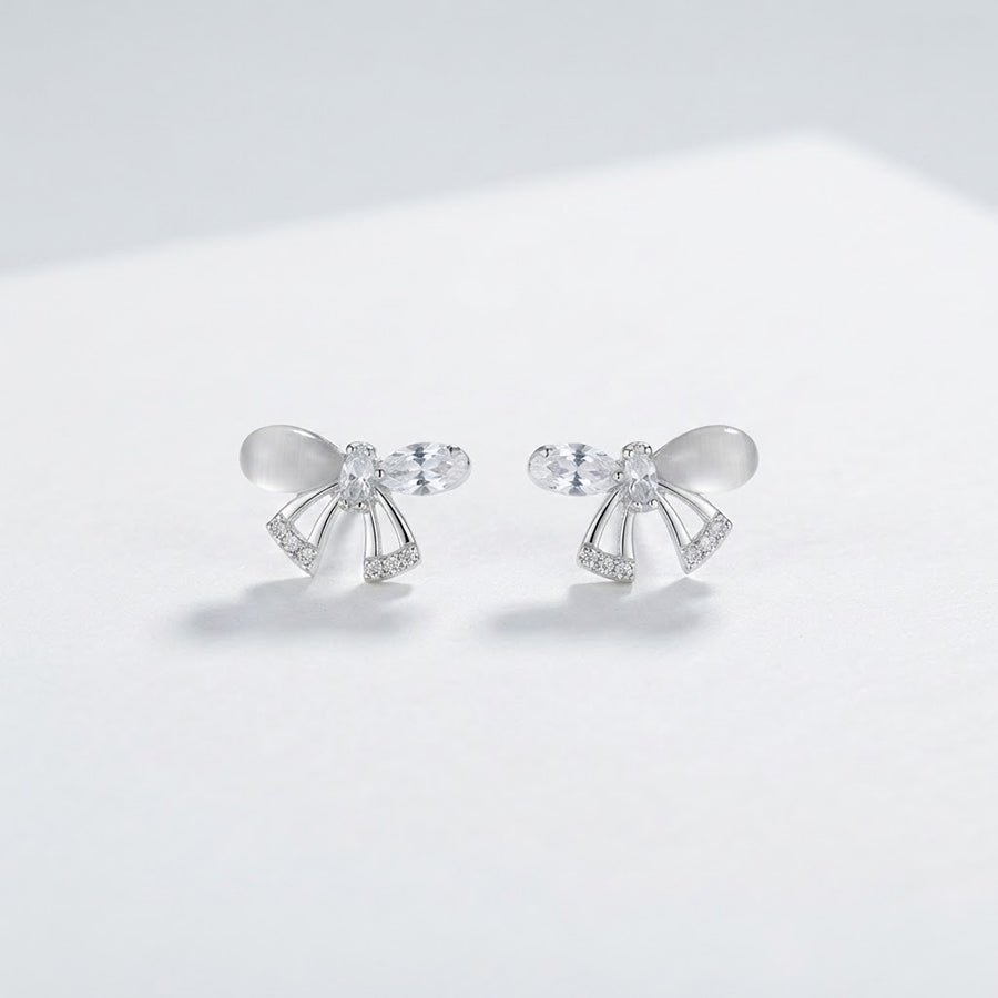 Silver Mini Butterfly Stud Earrings