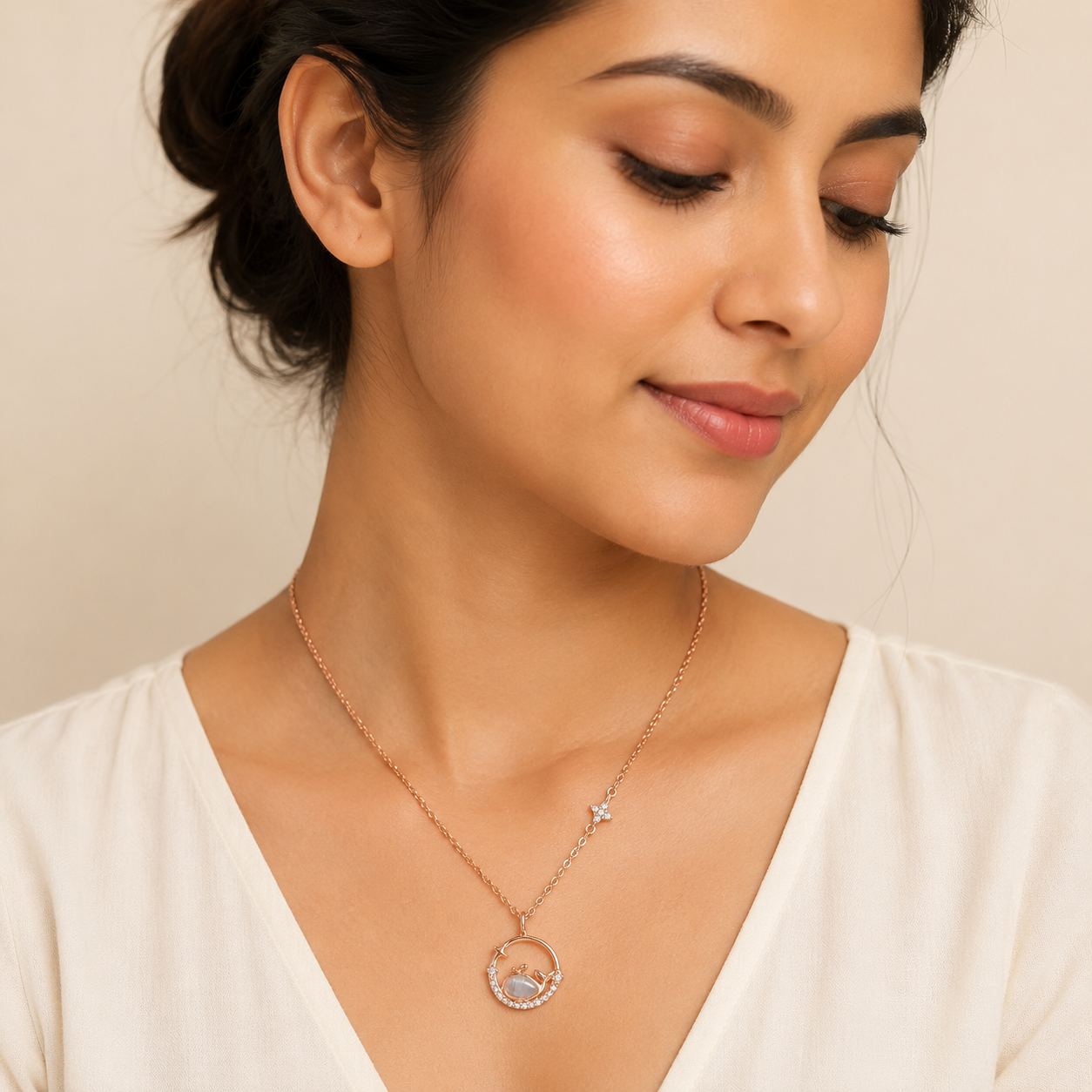 Silver Open Circle Pendant Necklace