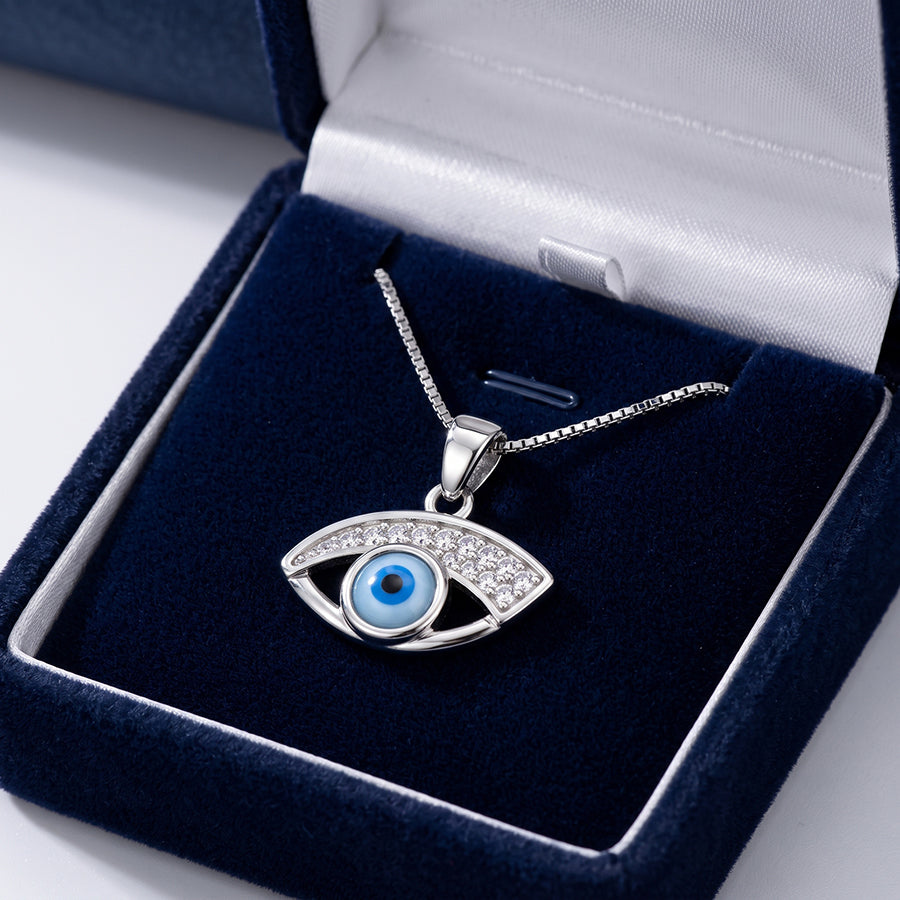 Silver Glossy Bold Evil Eye Pendant
