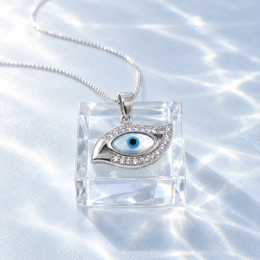 Silver Classic Evil Eye Pendant