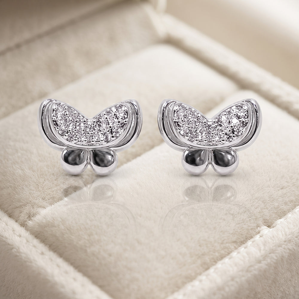 Silver Classic Butterfly Stud Earrings