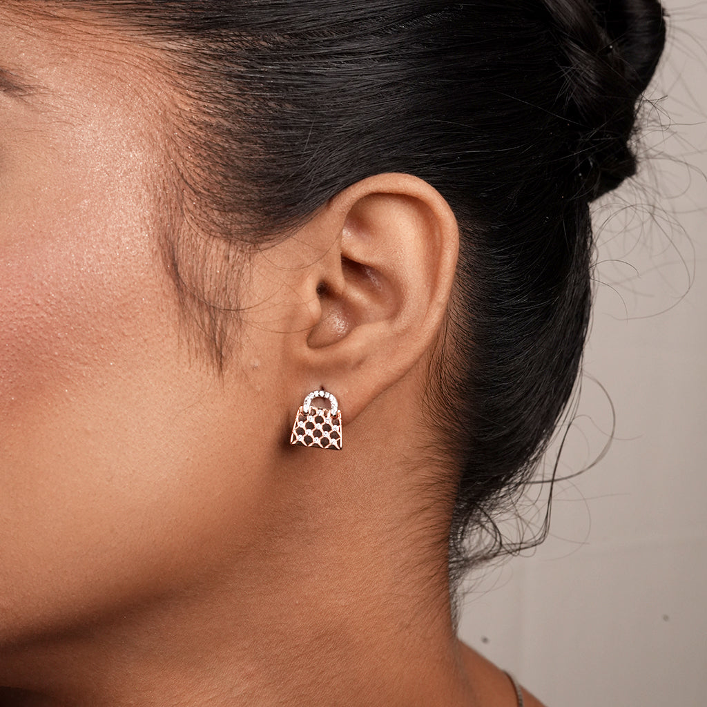 Silver Fan Lattice Pendant Necklace & Earring Set