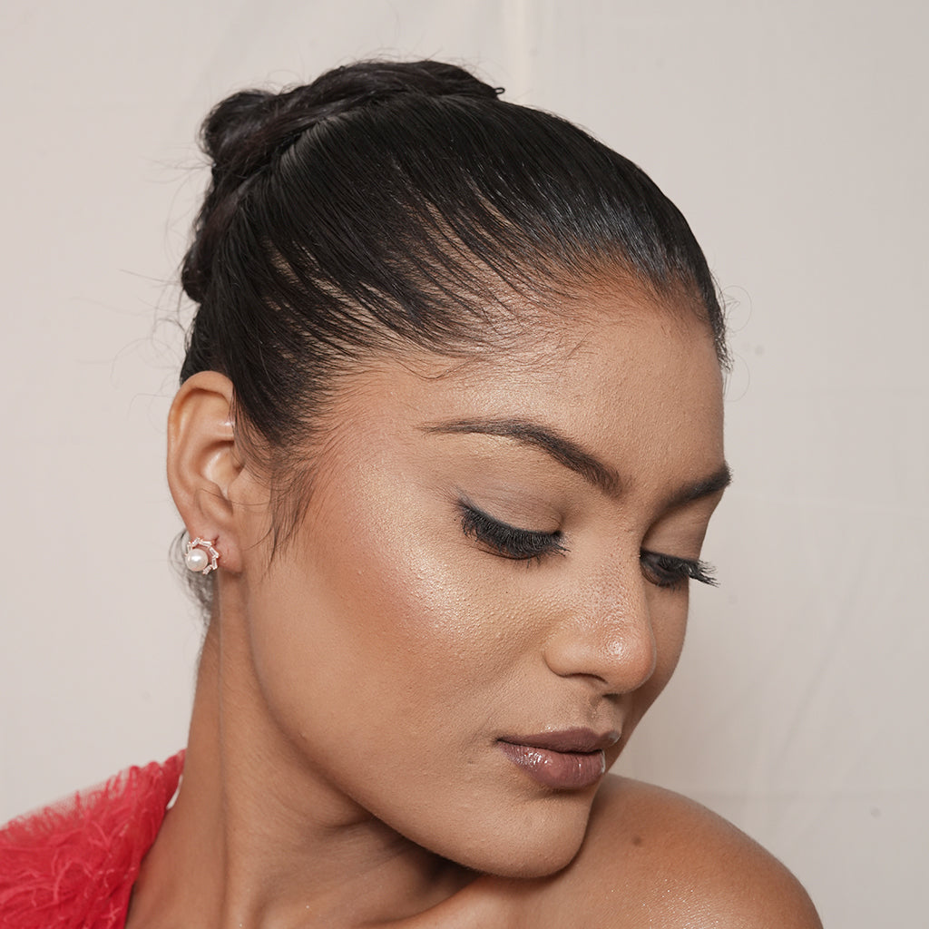 Silver Pearl Stud Earrings