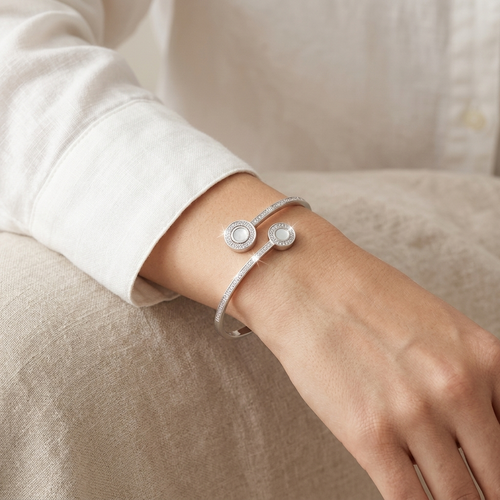 Dual Circle Silver Open Kada