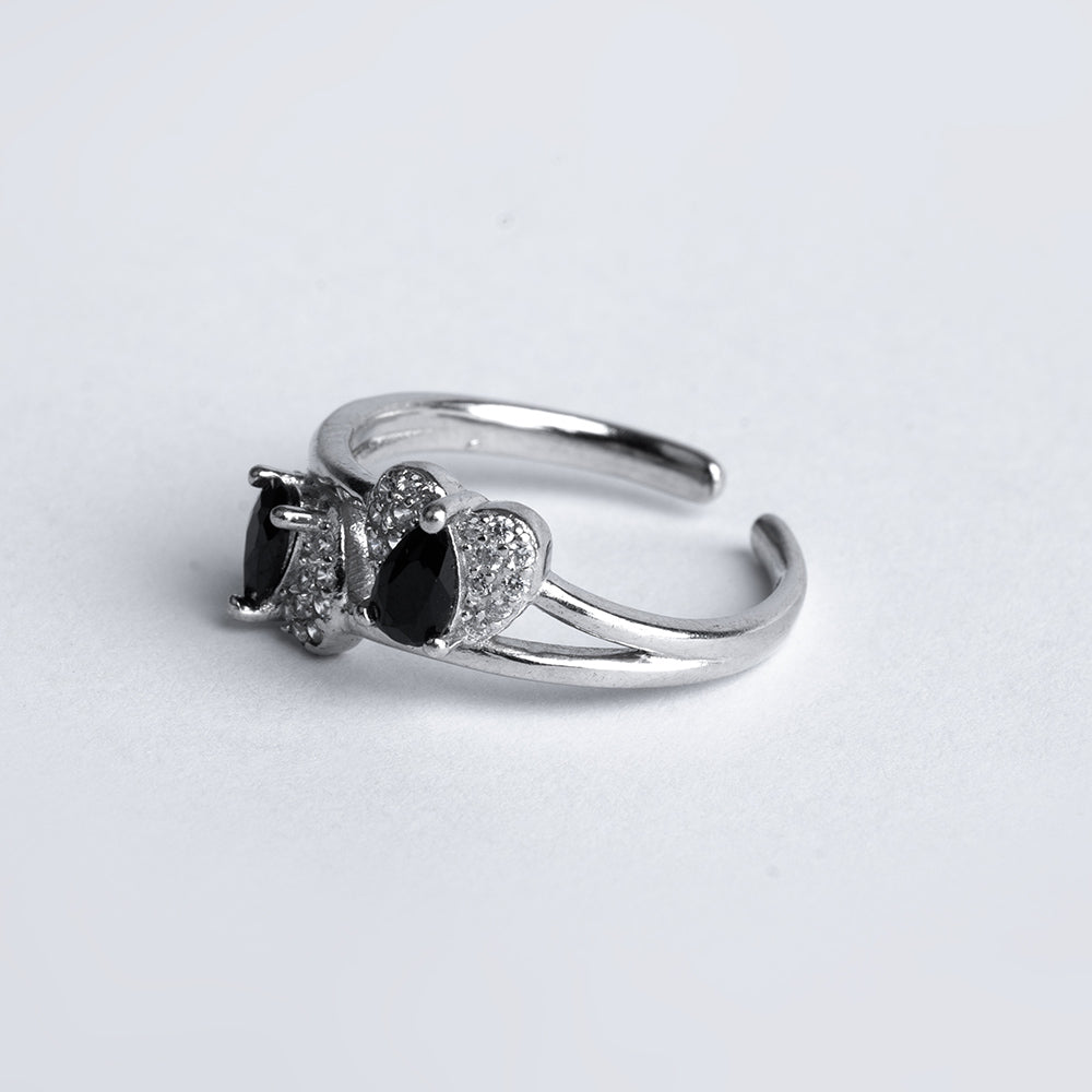 Double Sided Black Stone 925 Ring