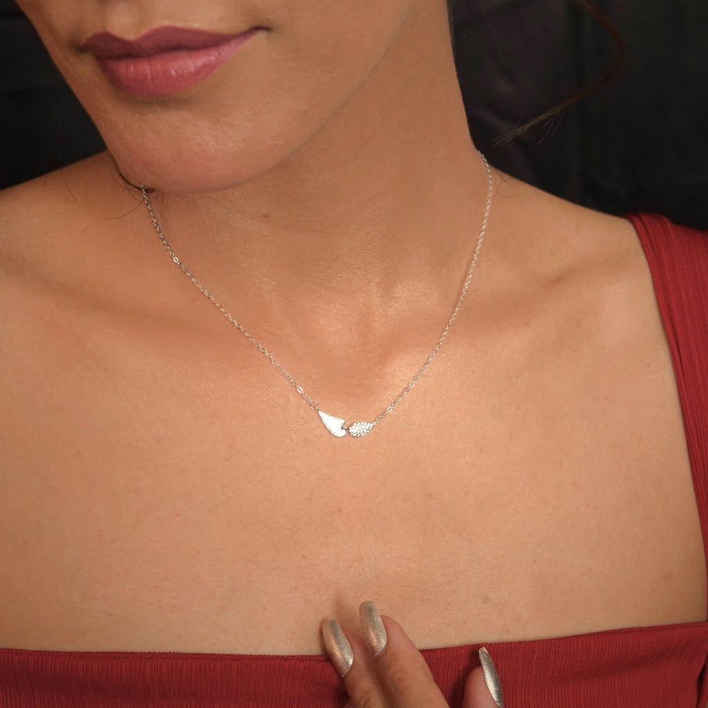Silver Dainty CZ Pendant Necklace