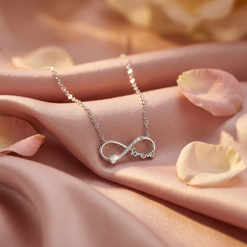 Infinity Heart Love Silver Necklace