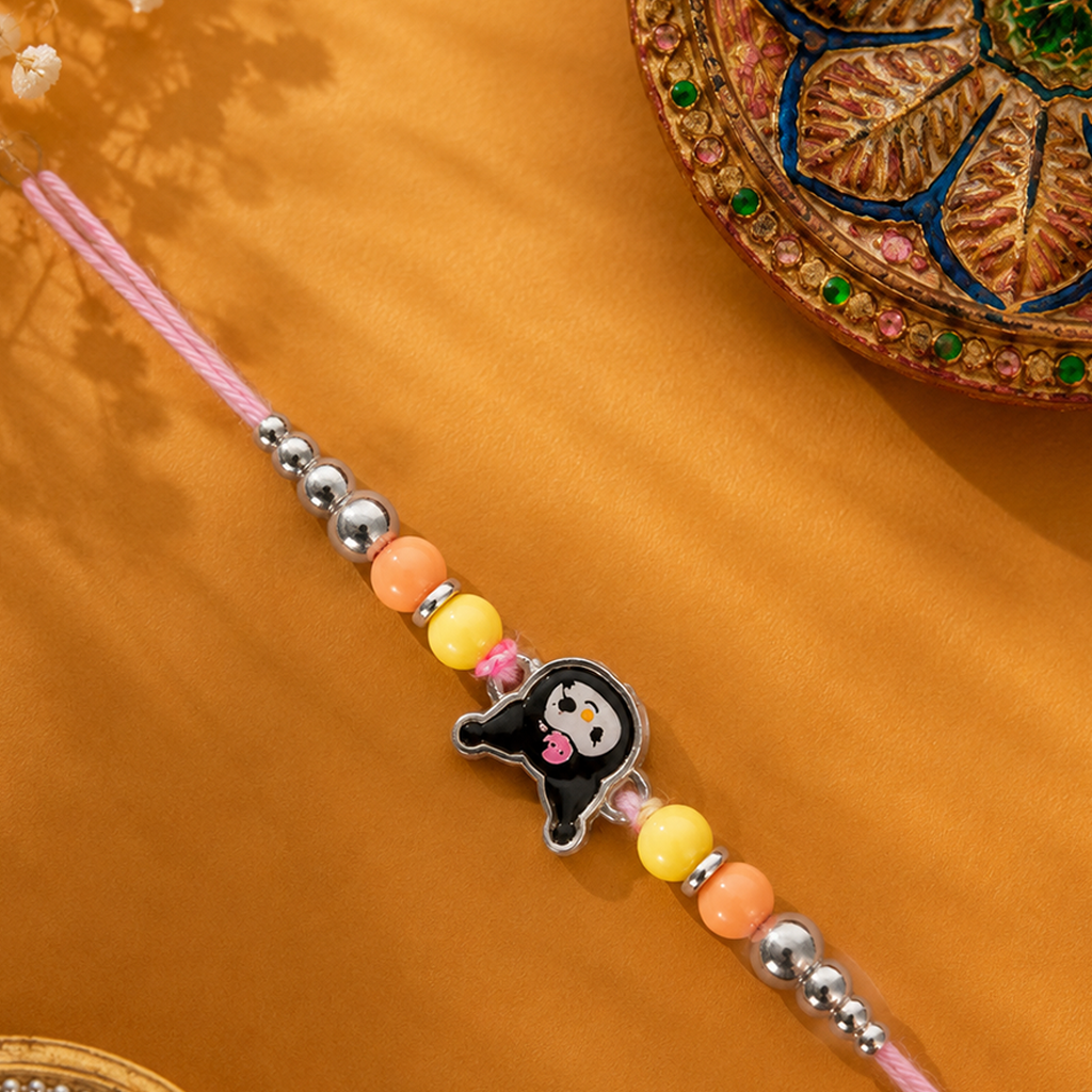 Kuromi Beaded Silver Rakhi