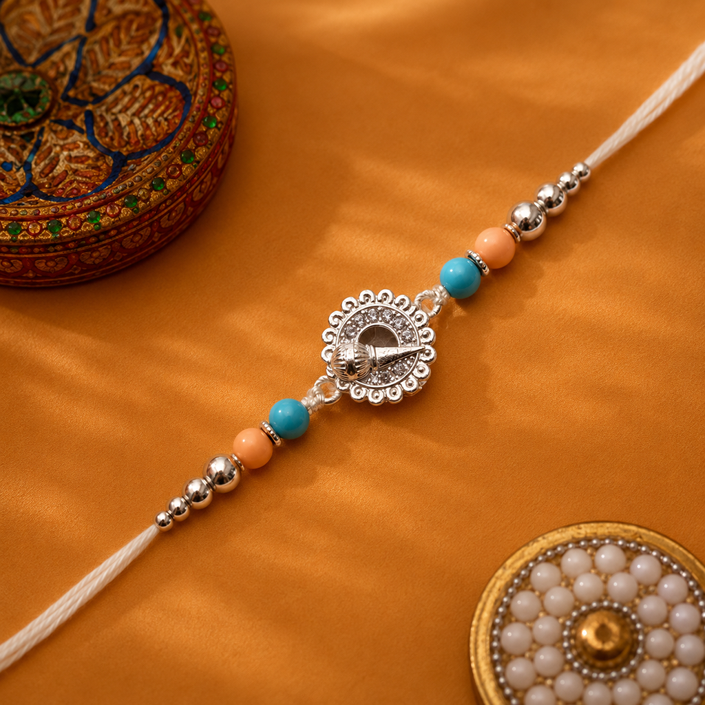 Kesari Nandan Silver Rakhi