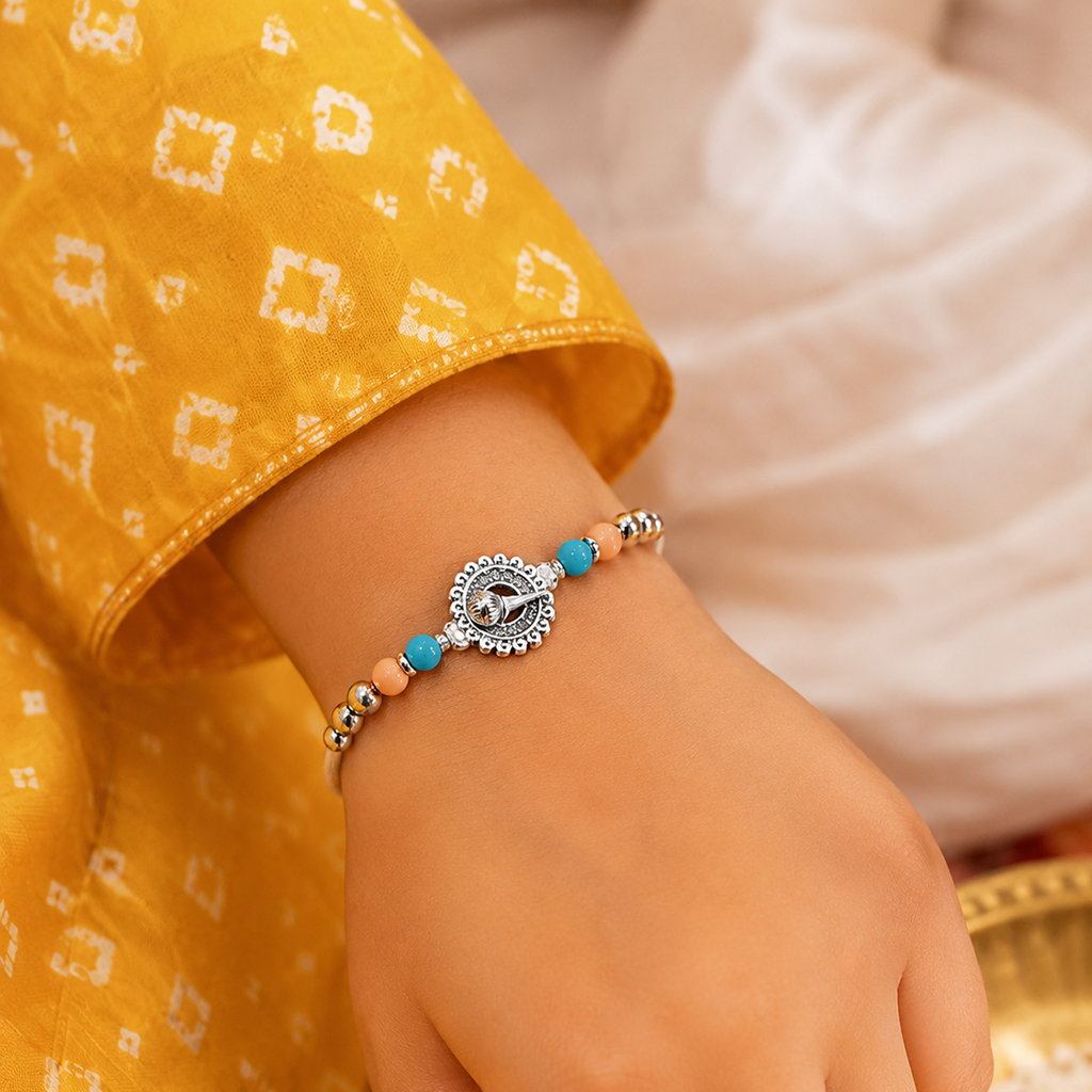 Kesari Nandan Silver Rakhi