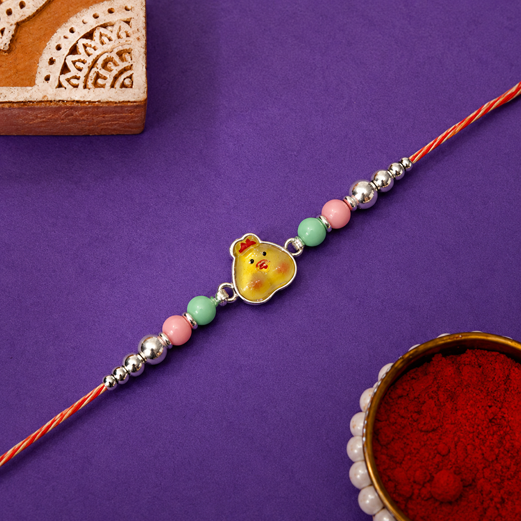 Happy Chick Silver Rakhi