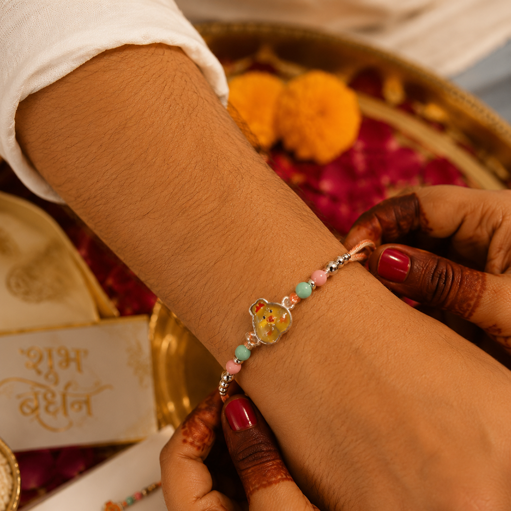 Happy Chick Silver Rakhi