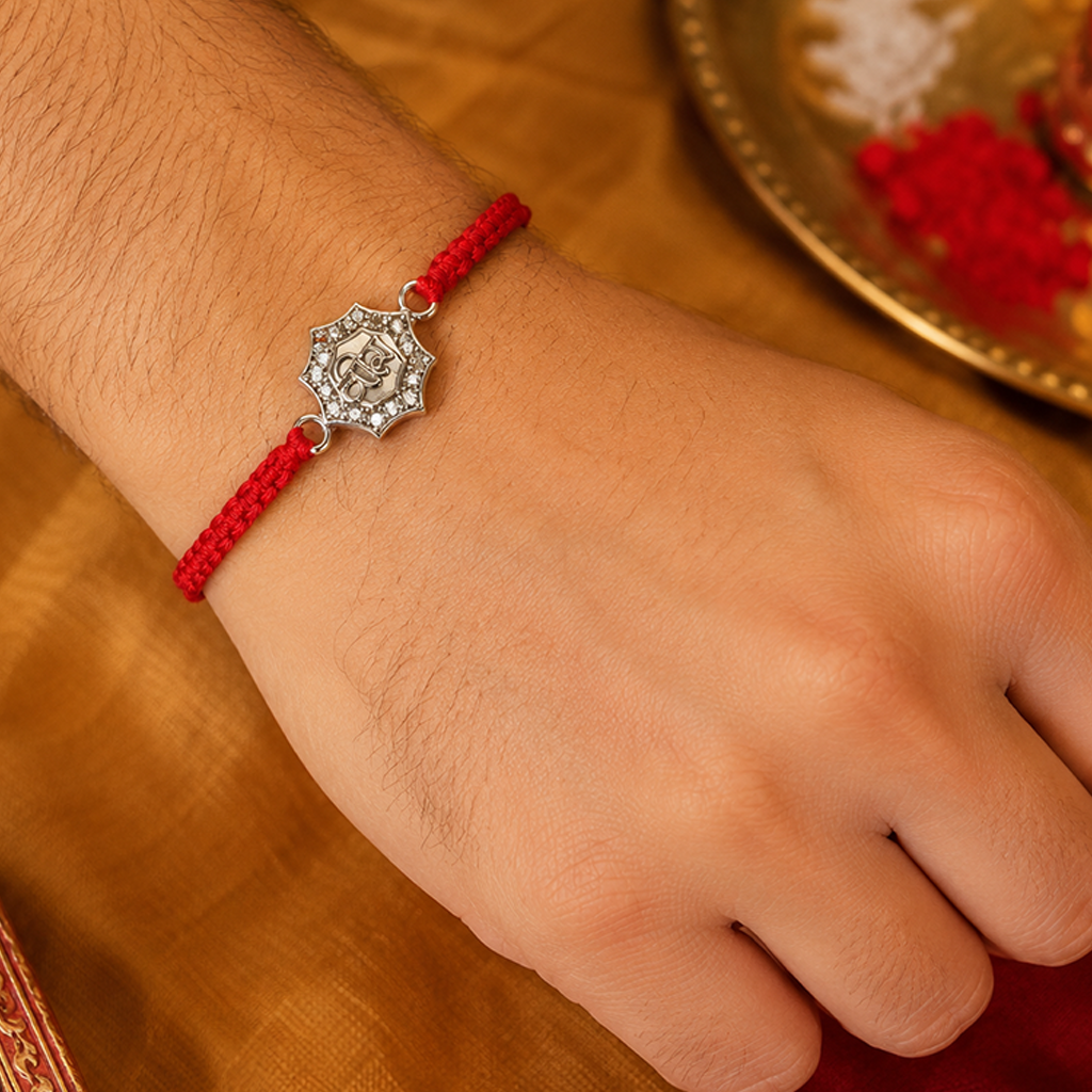 Veera Blessing Silver Rakhi