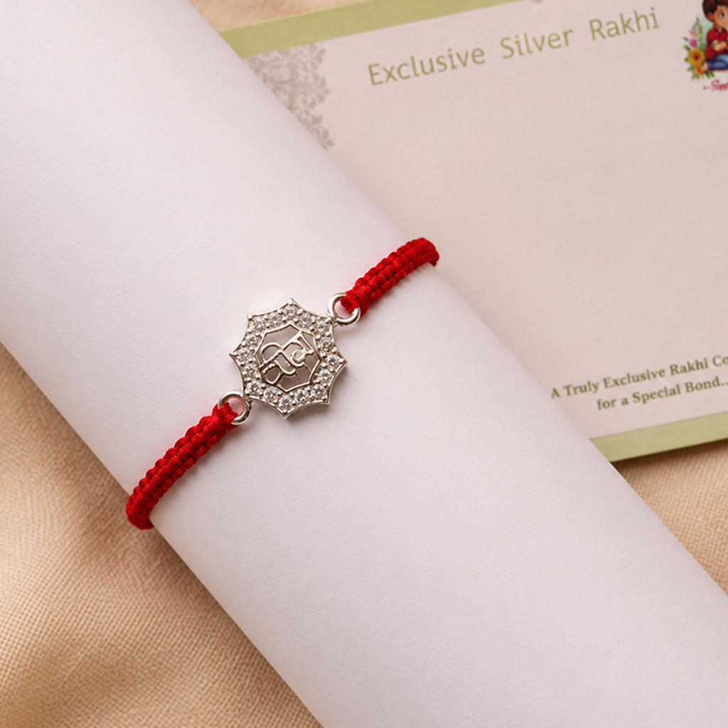 Veera Blessing Silver Rakhi