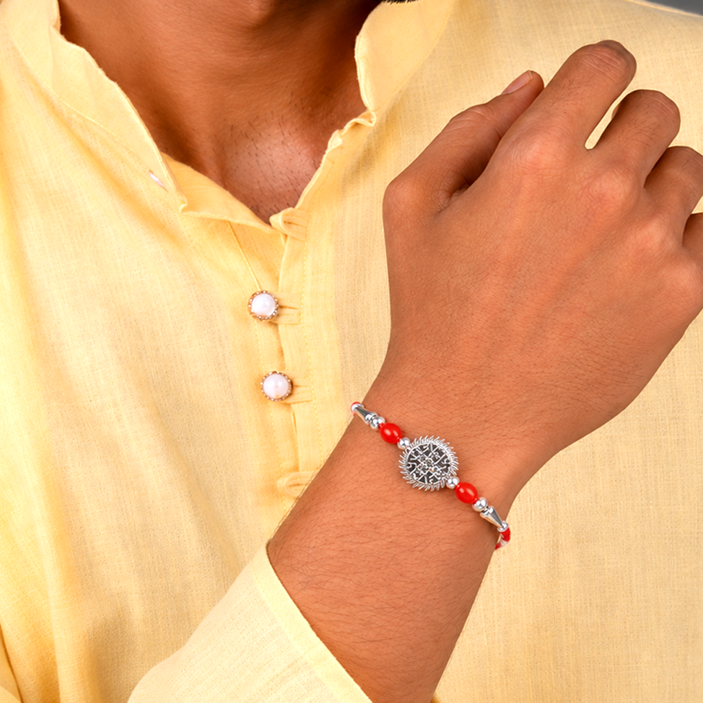Divine Yantra Silver Rakhi