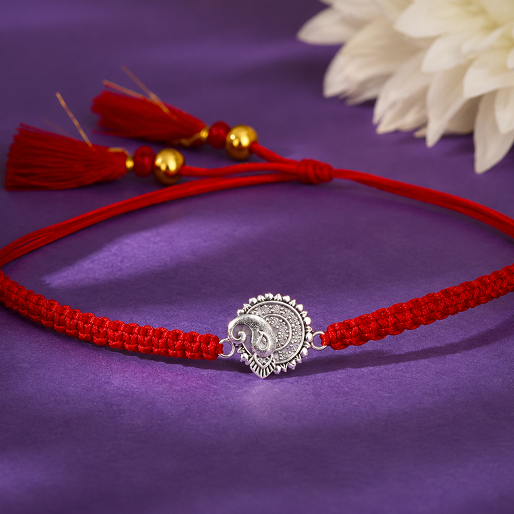 Shree Ganesha Silver Rakhi