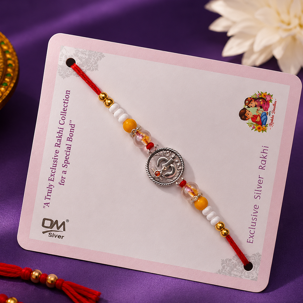 Om Silver Rakhi