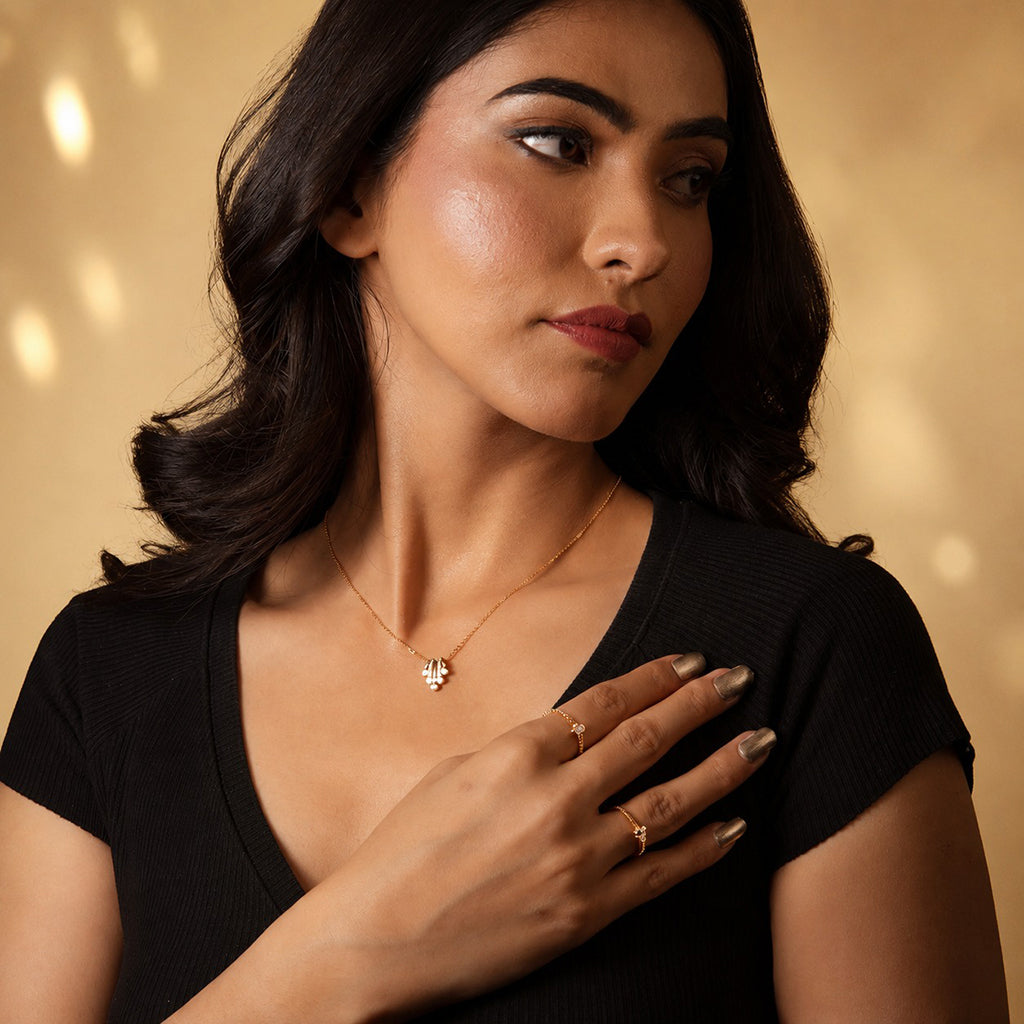 Silver CZ Cluster Pendant Necklace