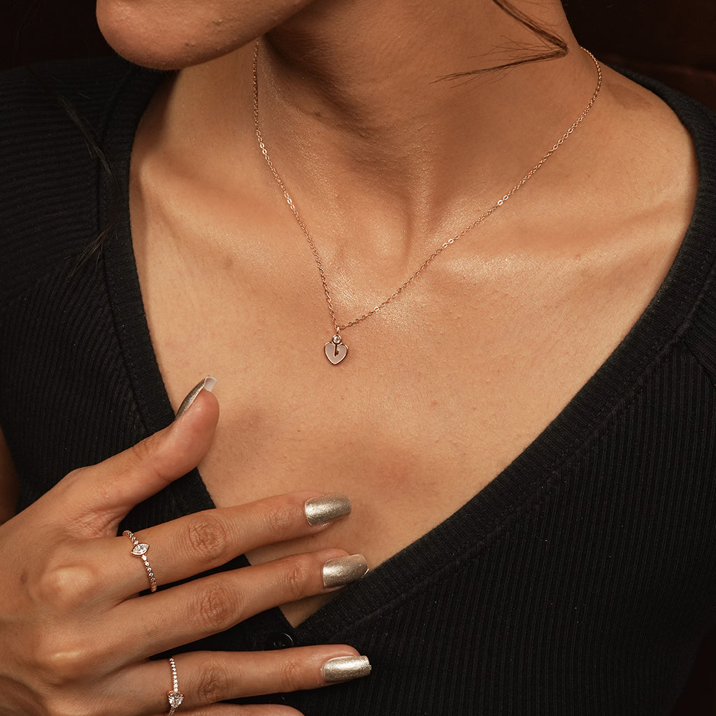 Silver Heart Padlock Pendant Necklace