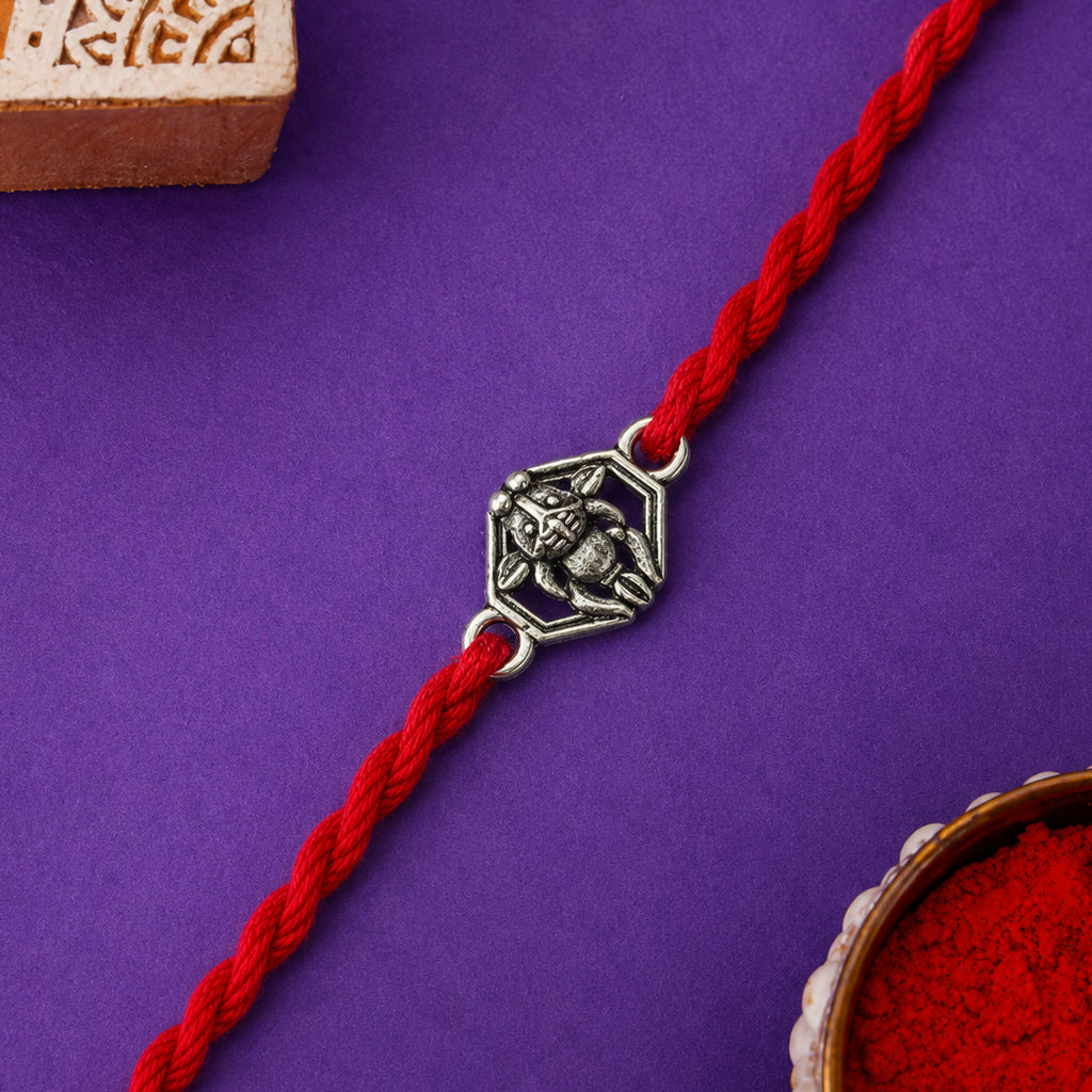 Silver Oxidised Ganesha Rakhi