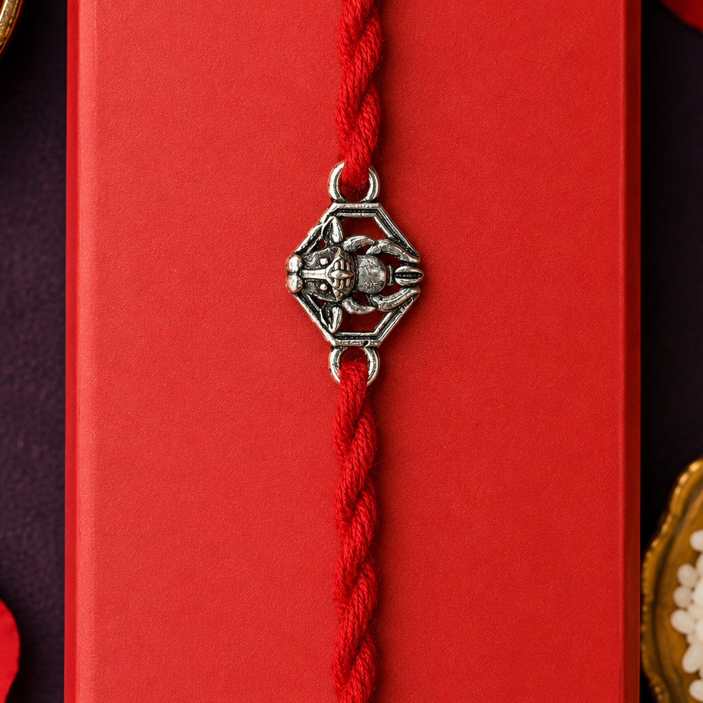 Silver Oxidised Ganesha Rakhi