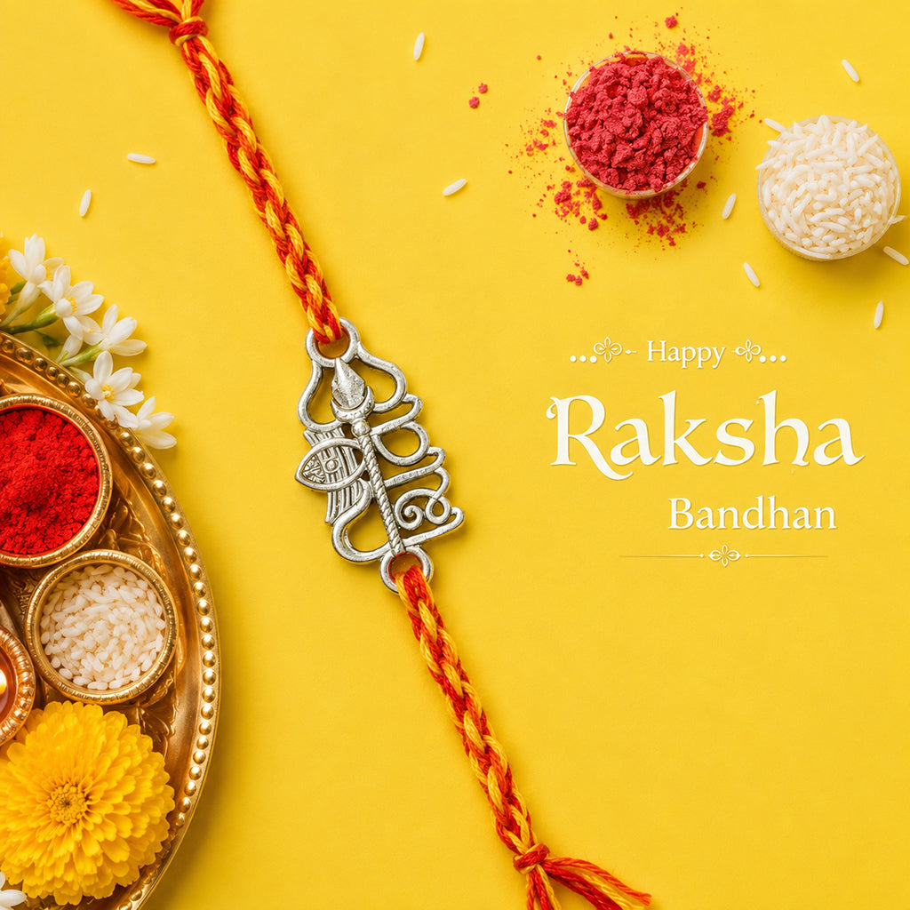 Silver Shiv Trishul Damru Rakhi