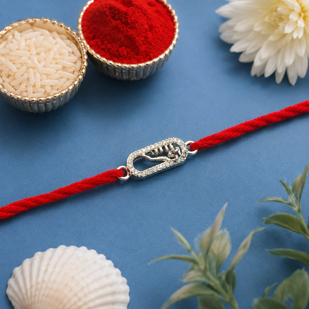 Silver CZ Ram Naam Rakhi