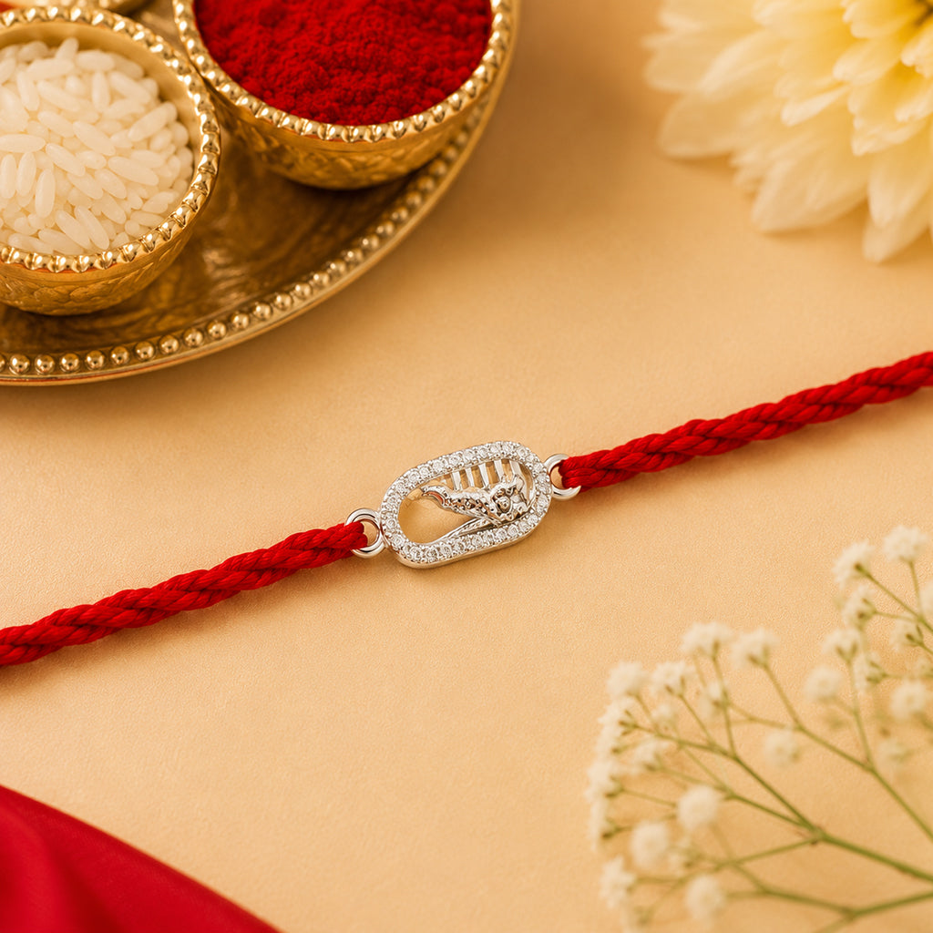 Silver CZ Ram Naam Rakhi