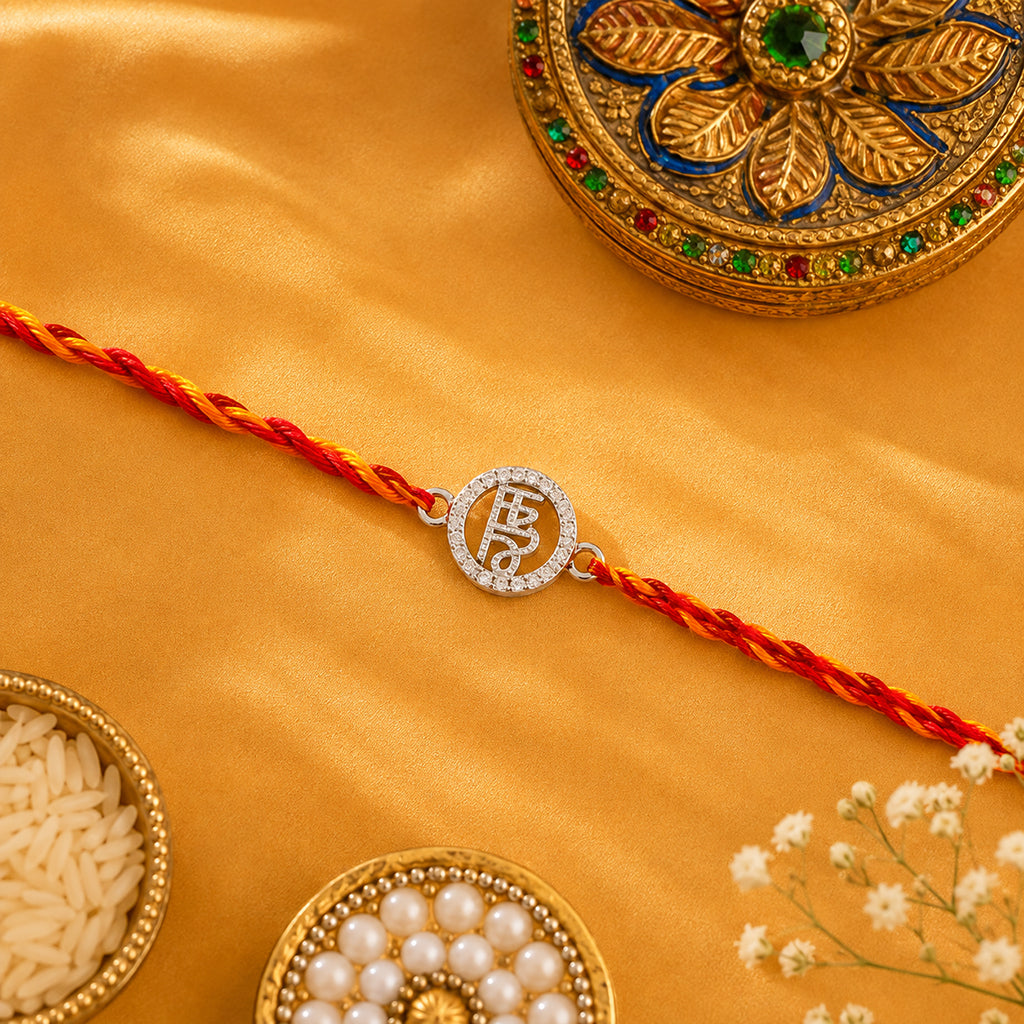 Silver CZ Bhai Rakhi