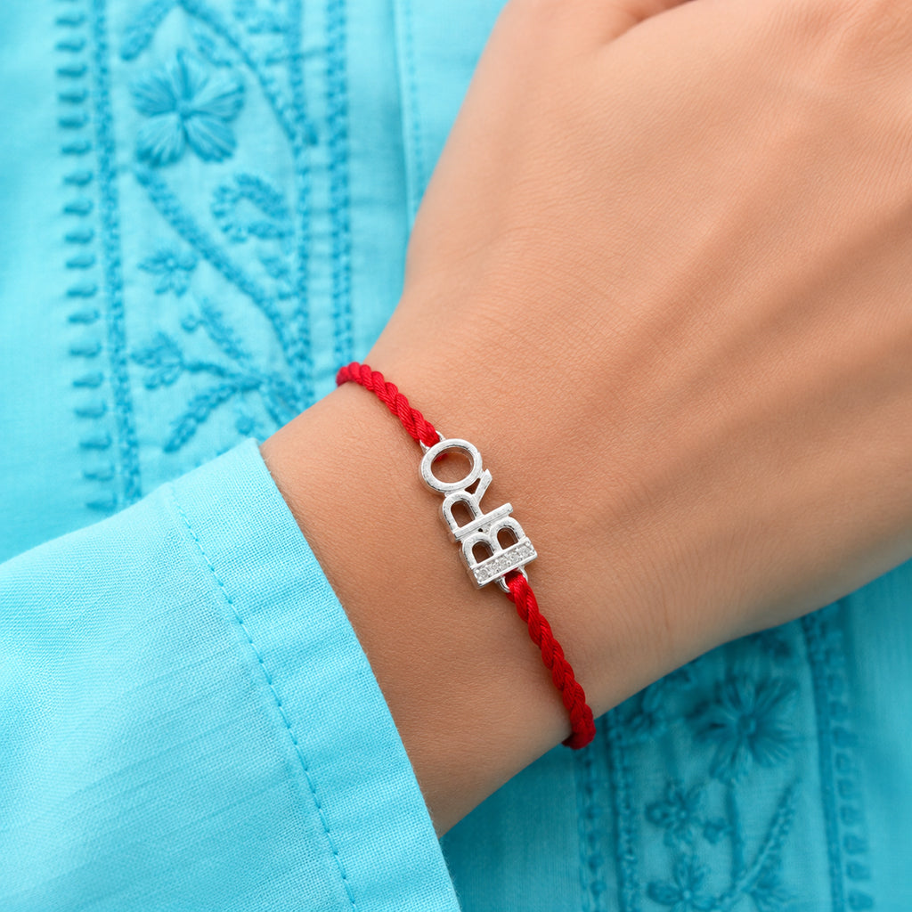 Silver Stylised Om Rakhi