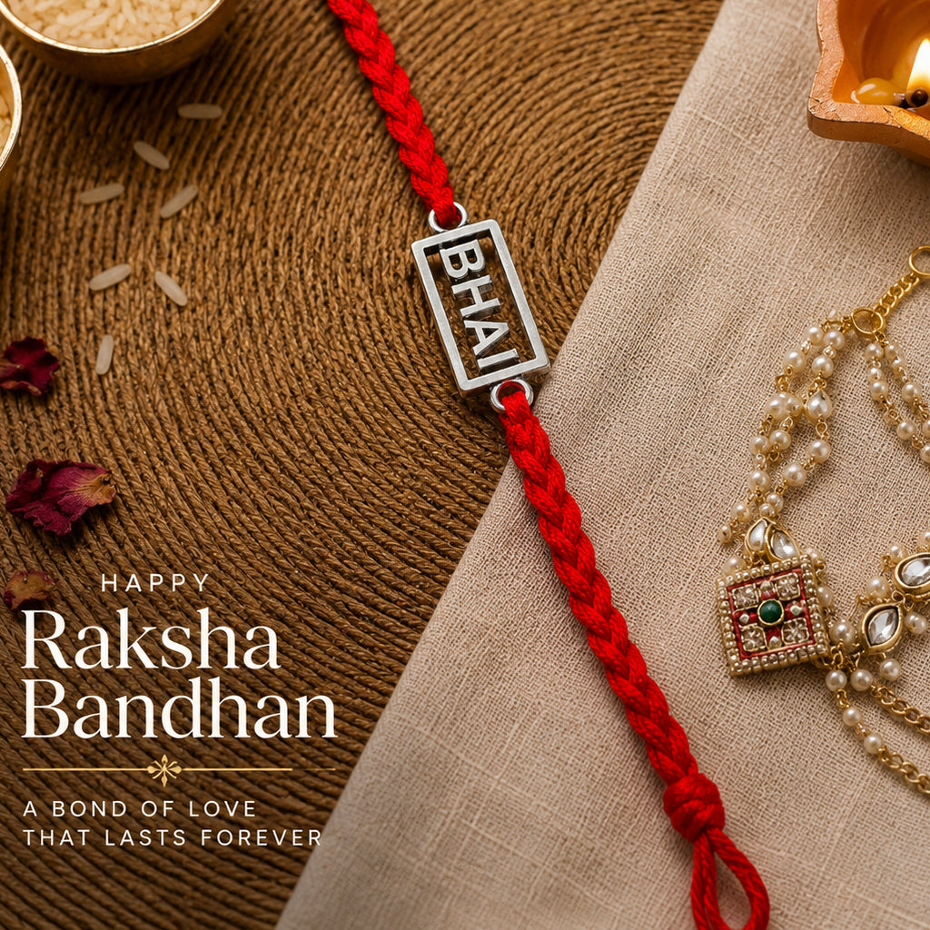 Silver Bhai Name Rakhi