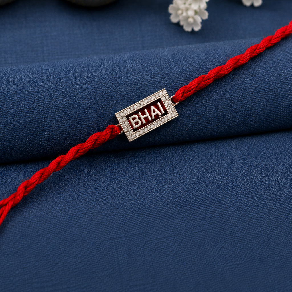Silver Bhai Name Rakhi