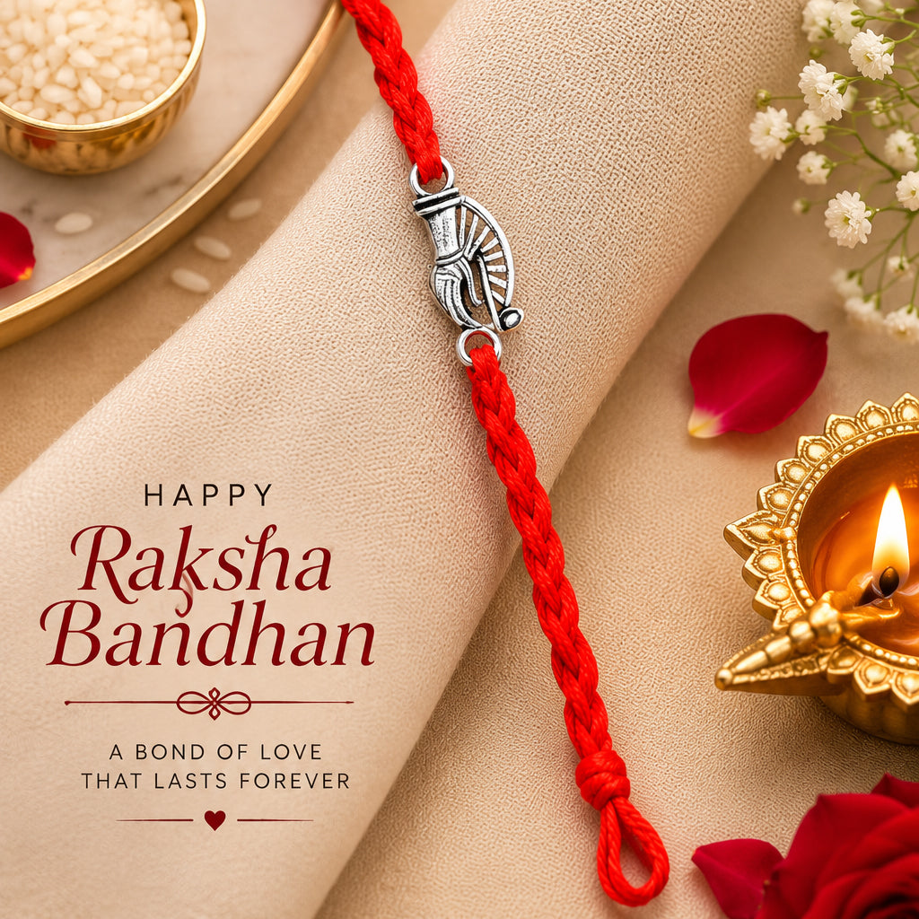 Silver Krishna Flute Rakhi