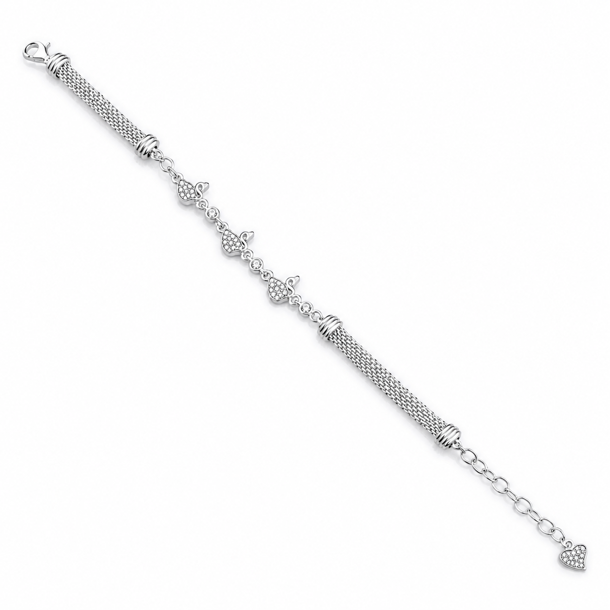 Royal Petal Silver Charm Bracelet