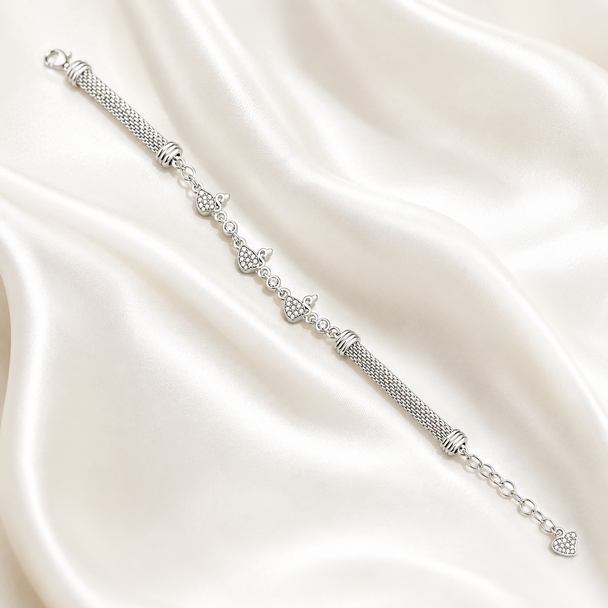 Royal Petal Silver Charm Bracelet