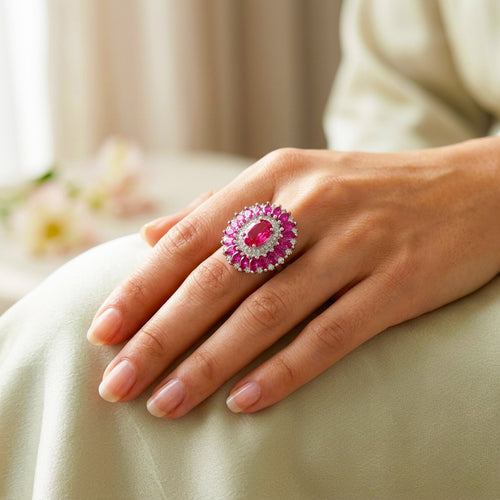 Ruby Style Silver Ring
