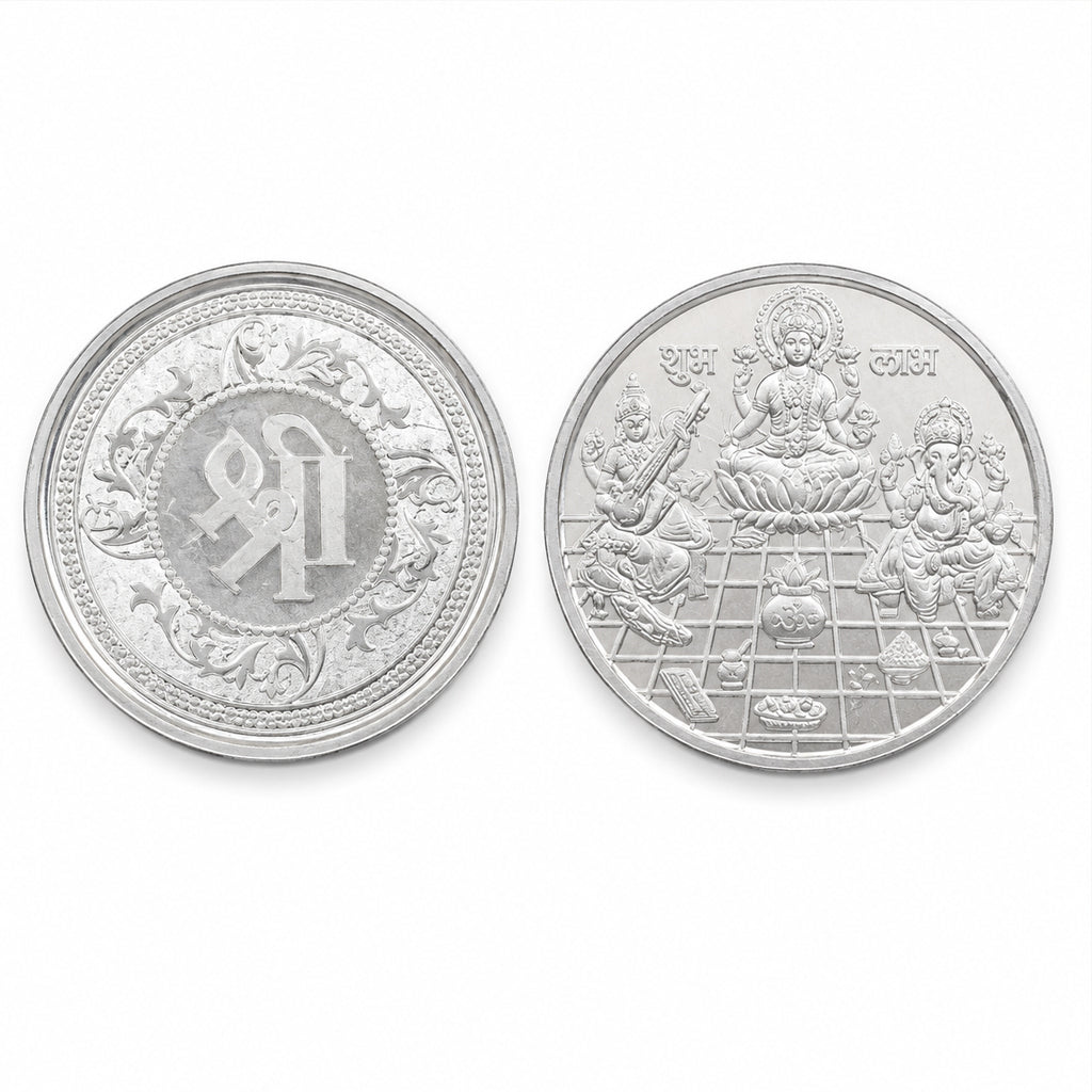 Lakshmi Ganesh Saraswati Silver Coin (999 Fine Silver)