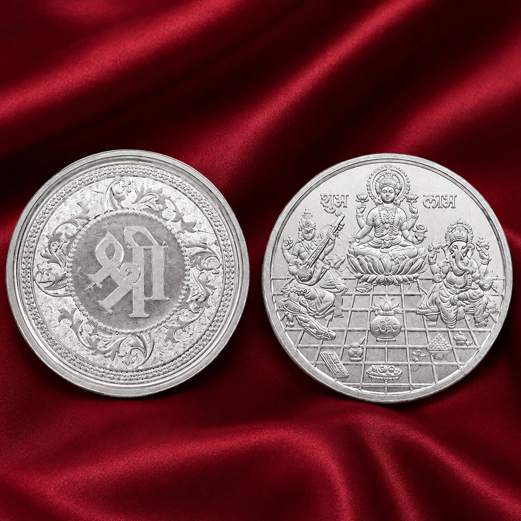 Lakshmi Ganesh Saraswati Silver Coin (999 Fine Silver)