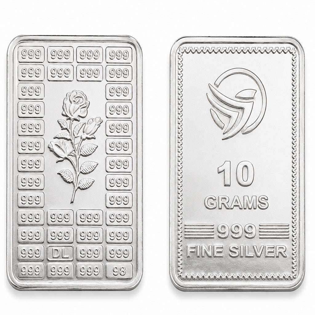 Rose Design Silver Bar (999 Fine Silver)