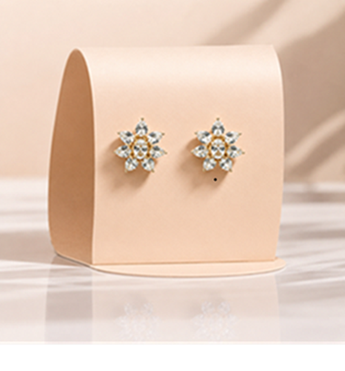 Silver Floral CZ Cluster Stud Earrings