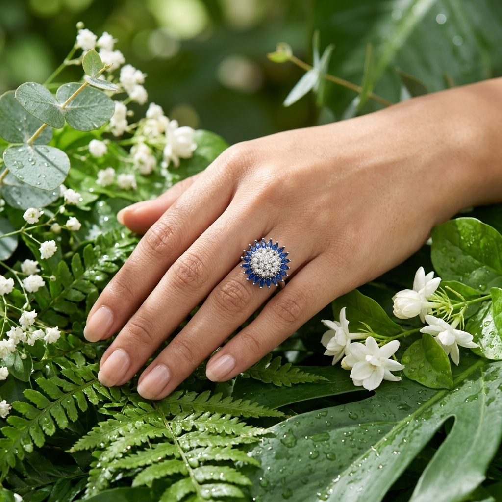 Buy 925 Silver Blue Stone Ring for Women | Jiya Gold Palace