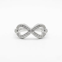 925 Sterling Silver Crystal Infinity Ring - 2