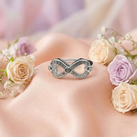 925 Sterling Silver Crystal Infinity Ring - 1
