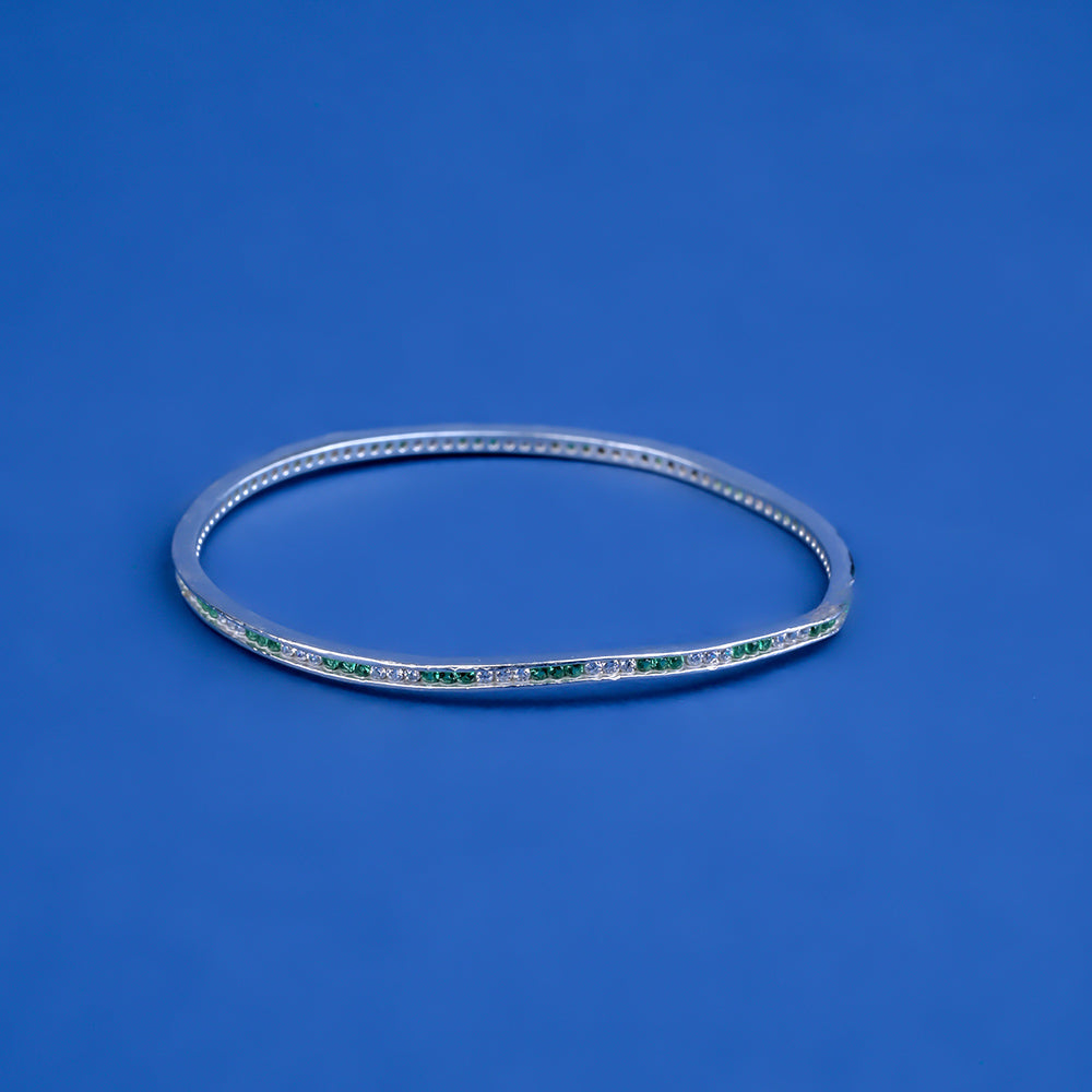 Small Delicate Green AND White Diamond Strap Bracelet