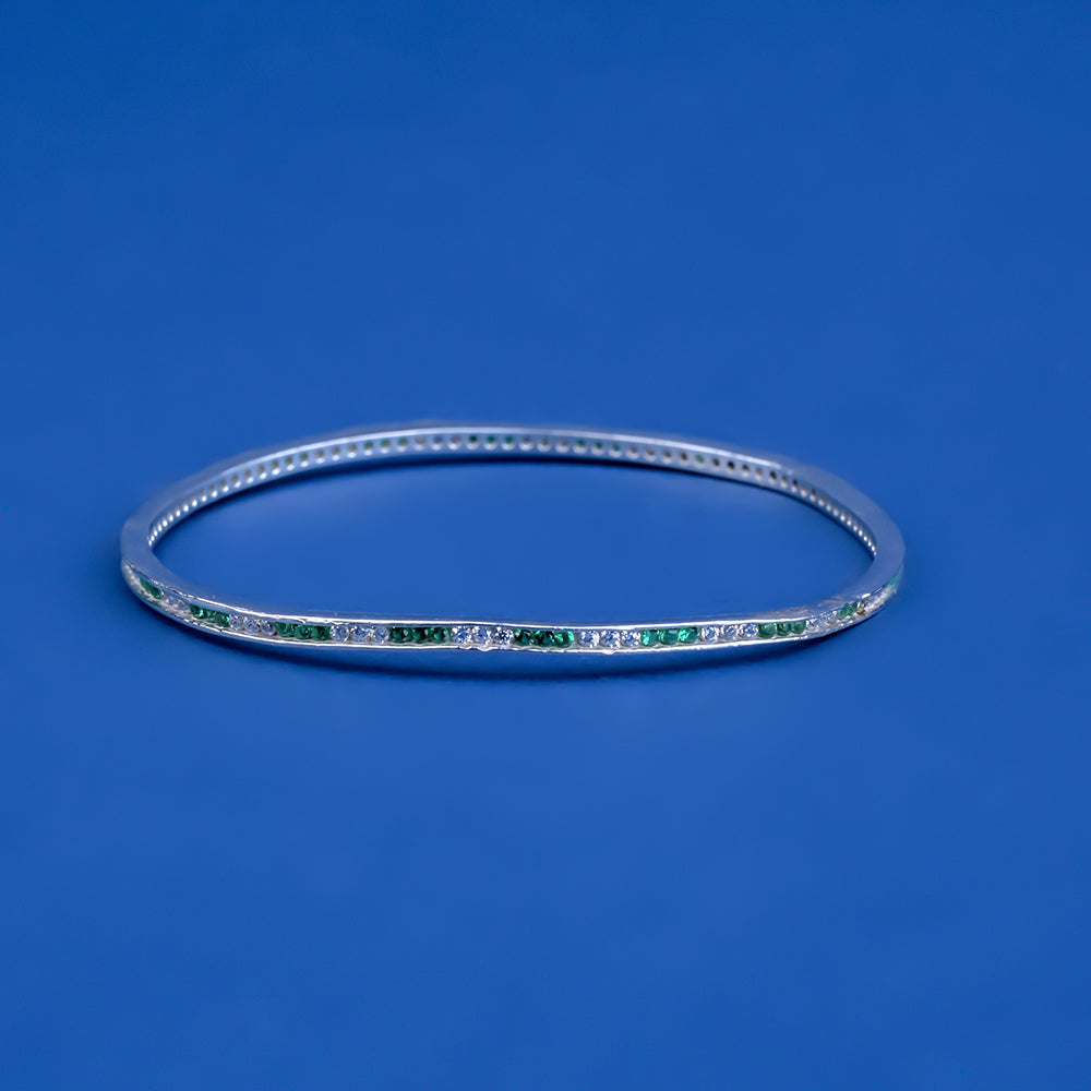 Small Delicate Green AND White Diamond Strap Bracelet