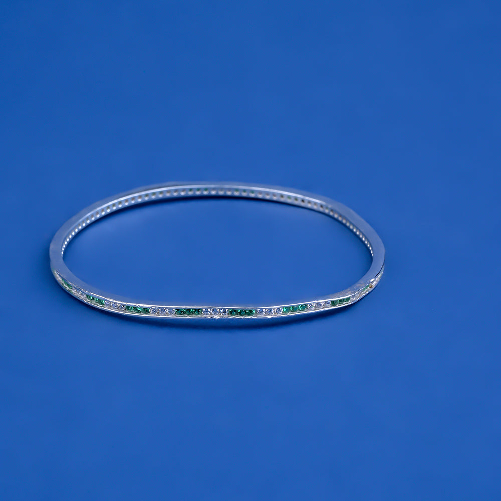 Small Delicate Green AND White Diamond Strap Bracelet
